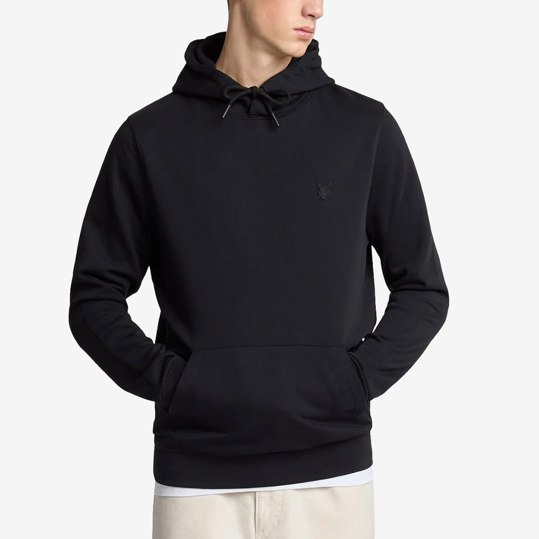 Lyle & Scott Superfine Pullover Hoodie Jet Black hoodie i 100 % superfine bomull