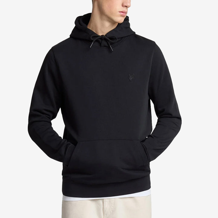 Lyle & Scott Superfine Pullover Hoodie Jet Black hoodie i 100 % superfine bomull
