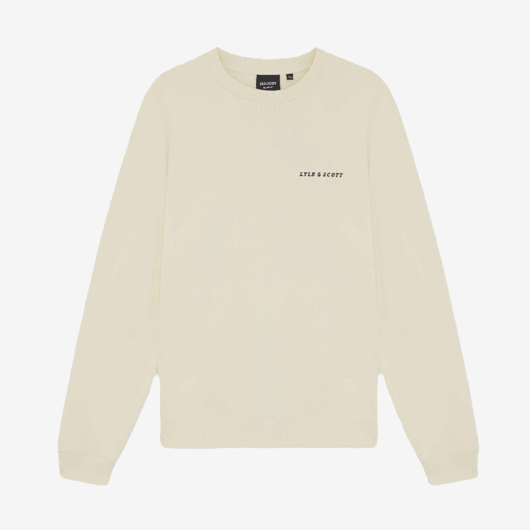 Script Brushback Crew Neck Sweatshirt