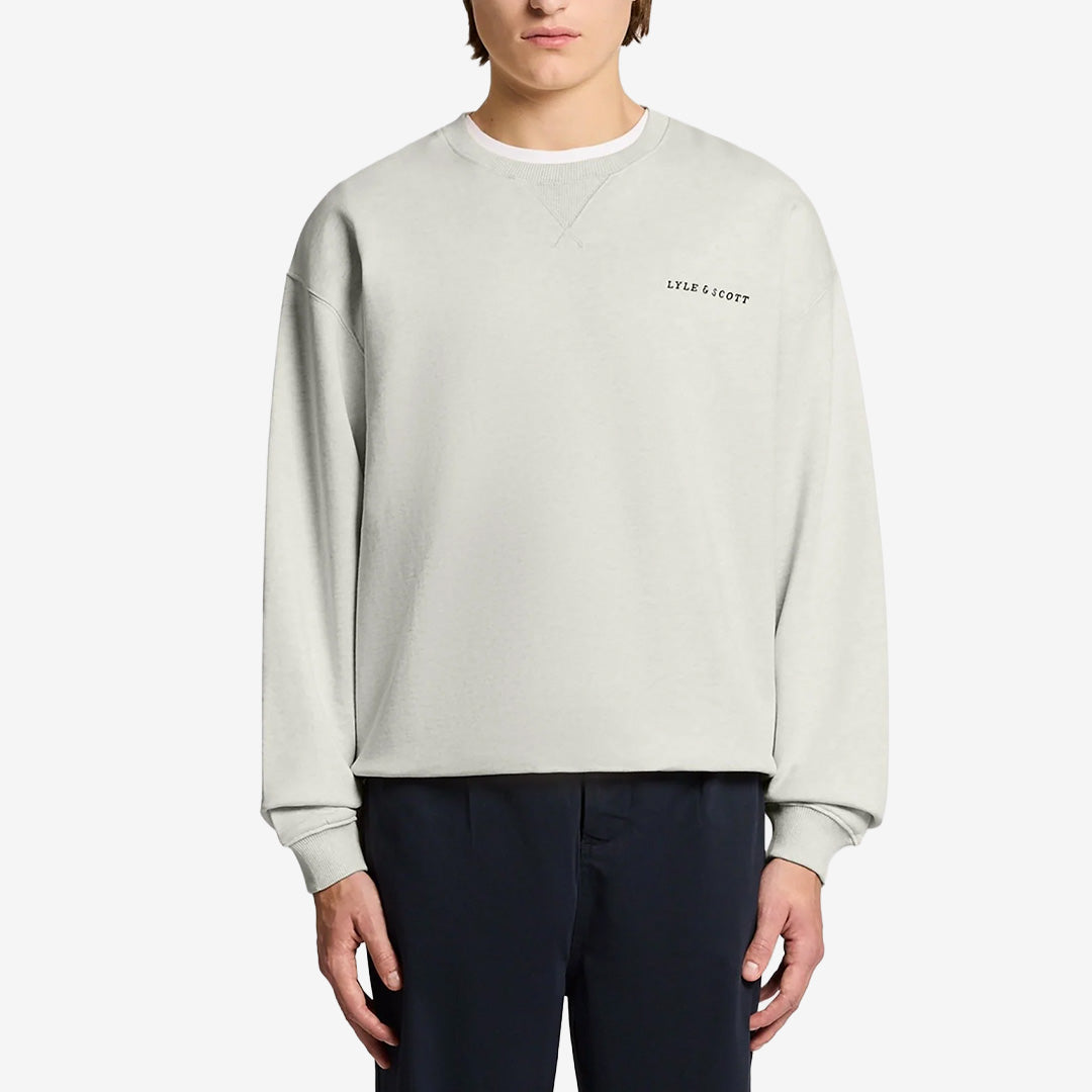 Script Heavyweight Crew Neck Sweatshirt i Ice Cream Marl med oversized passform