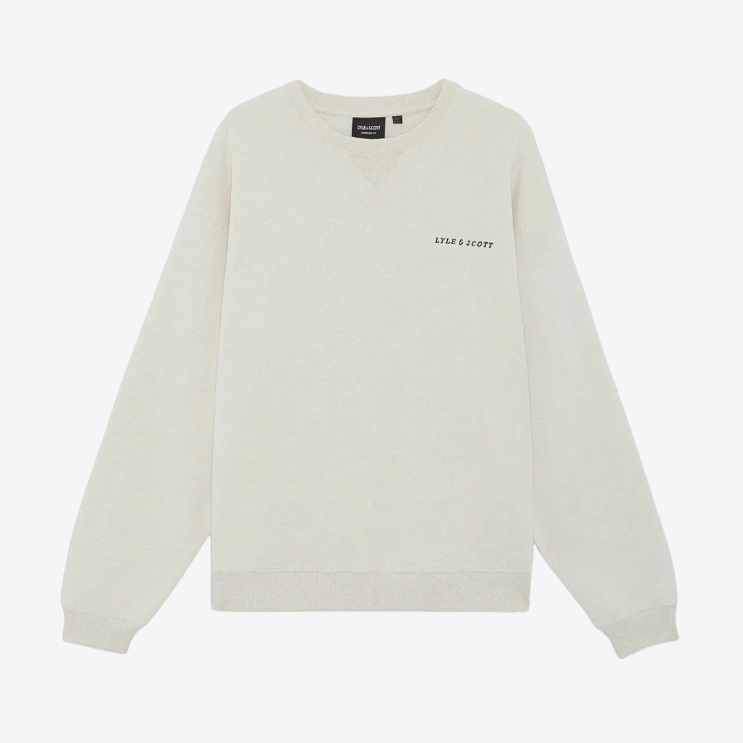 Script Heavyweight Loopback Crew Neck Sweatshirt