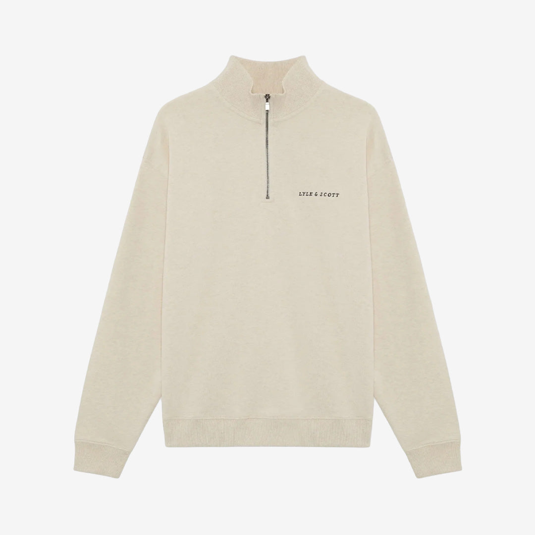 Script Heavyweight Loopback Quarter Zip Sweatshirt