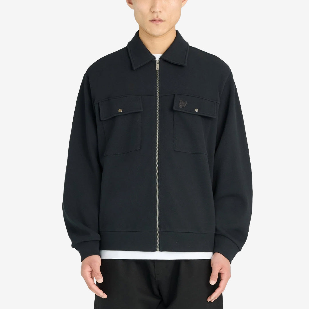 Lyle & Scott Pique Interlock Overshirt Lacquer overshirt i 100 % bomull med broderad Eagle-logotyp