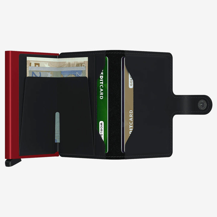 Miniwallet matte black & red