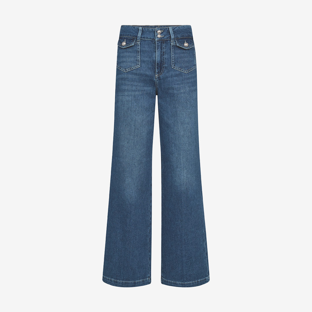 Mos Mosh MMColette Nagato Jeans dam blå wide jeans
