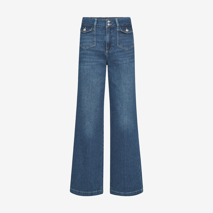 Mos Mosh MMColette Nagato Jeans dam blå wide jeans