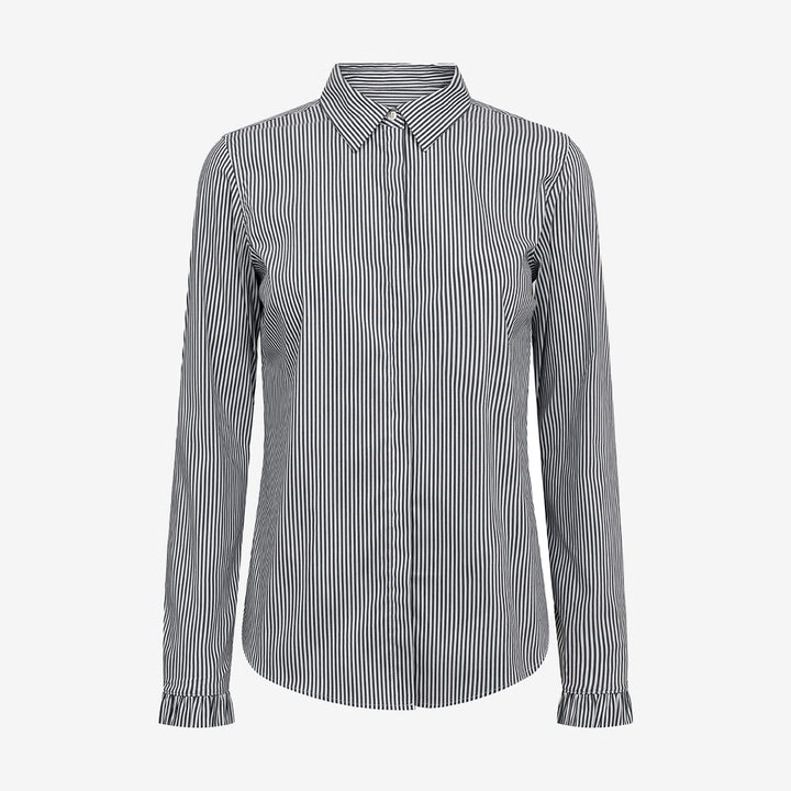 Mos Mosh MMMattie Flip Stripe Shirt dam India Ink randig skjorta