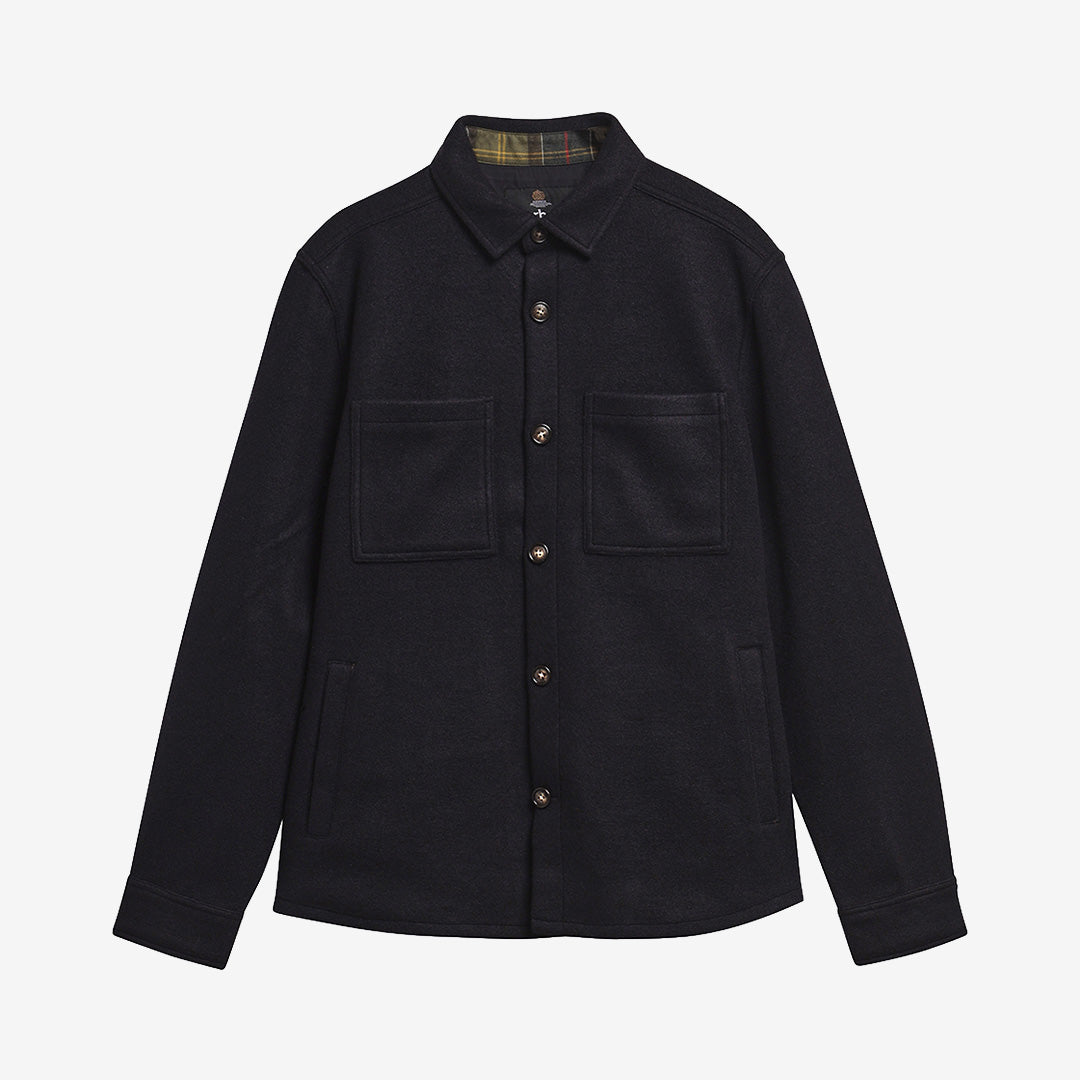 Barbour Marltown Overshirt i Navy Marl med klassisk skjortinspirerad design och avslappnad passform.