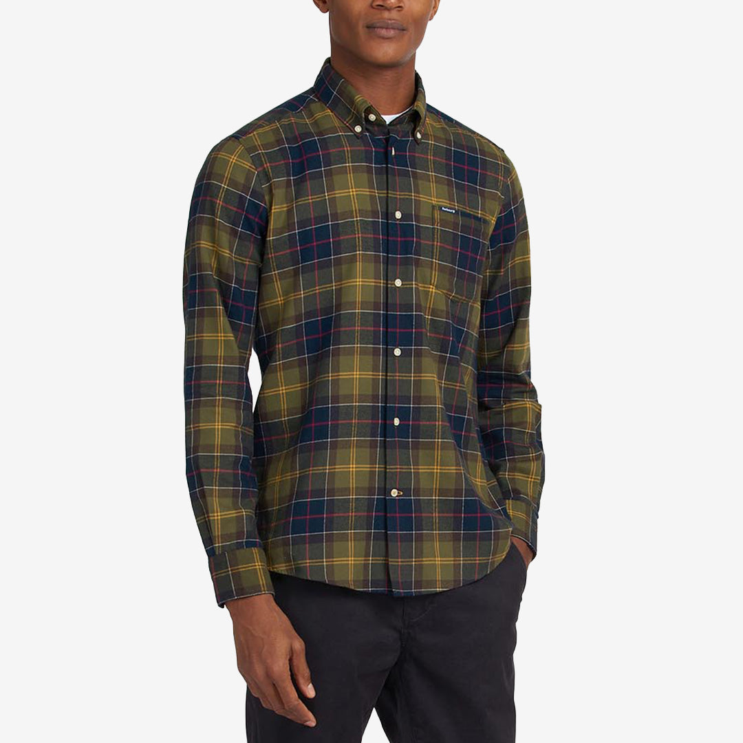 Barbour Fortrose Shirt skjorta för herr i Classic Tartan med rutmönster och mjuk borstad bomull.