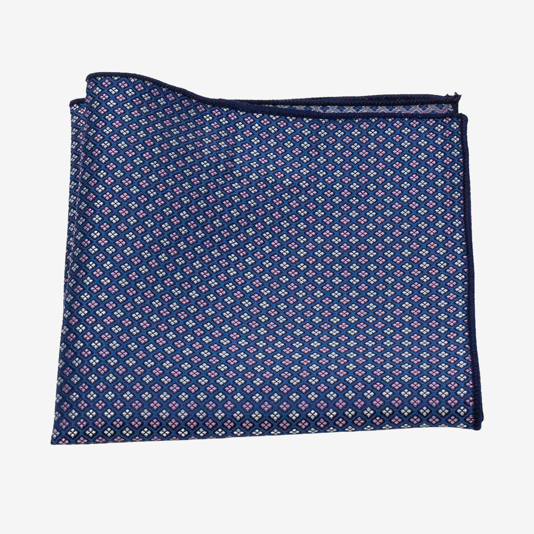 Rosa mönstrad näsduk i siden från 7East modell N438 18x18 cm