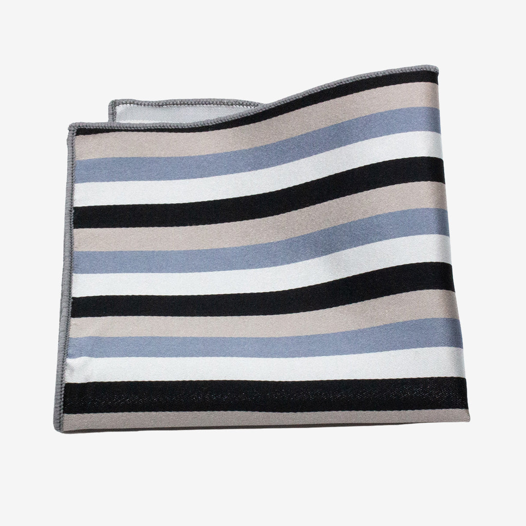 Grå mönstrad näsduk i siden från 7East modell N443 18x18 cm