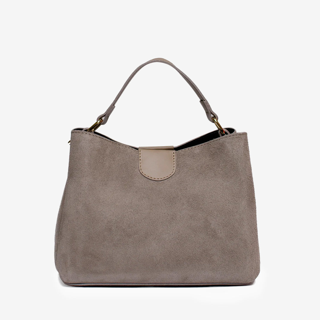 Taupe Novara SC09 mockaväska med två fack och avtagbar axelrem