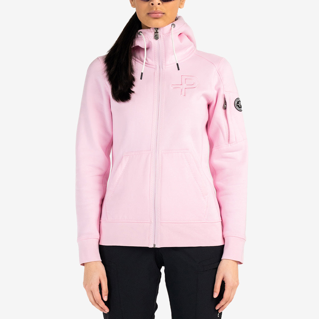 Pelle P P-hoodie dam Seashell pink med huva och dragkedja