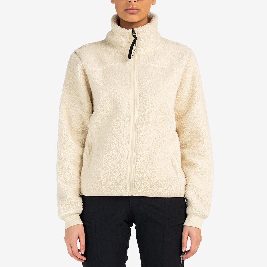 Pelle P Alpage Zip dam Cream White med hög krage och dragkedja