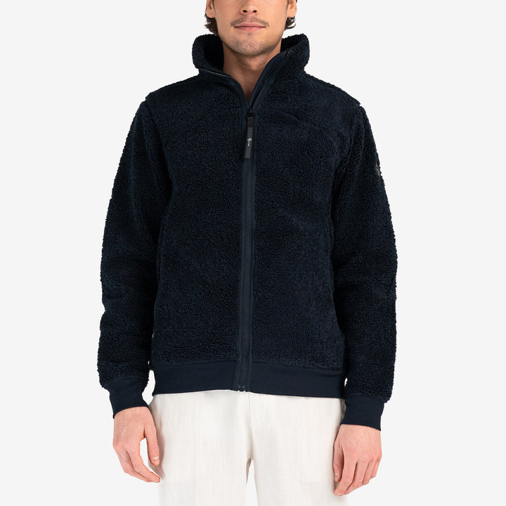 Pelle P Alpage Zip dam Dk Navy Blue med hög krage och framfickor