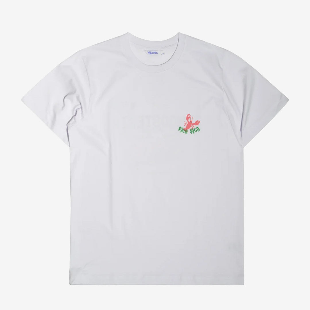 Pica Pica Langosteria t shirt vit med stort baktryck färgstark grafik