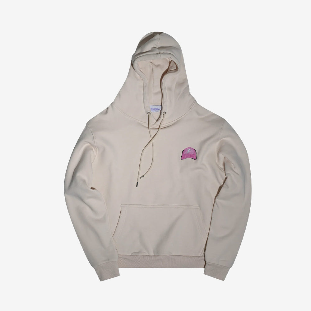 Pica Pica Eau de Pica hoodie beige med liten broderad detalj på bröstet