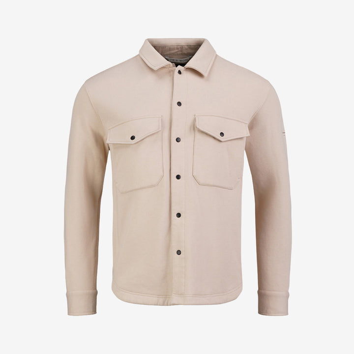 Pelle P P-Overshirt herr Lt. Beige Oak med borstad insida och tryckknappar