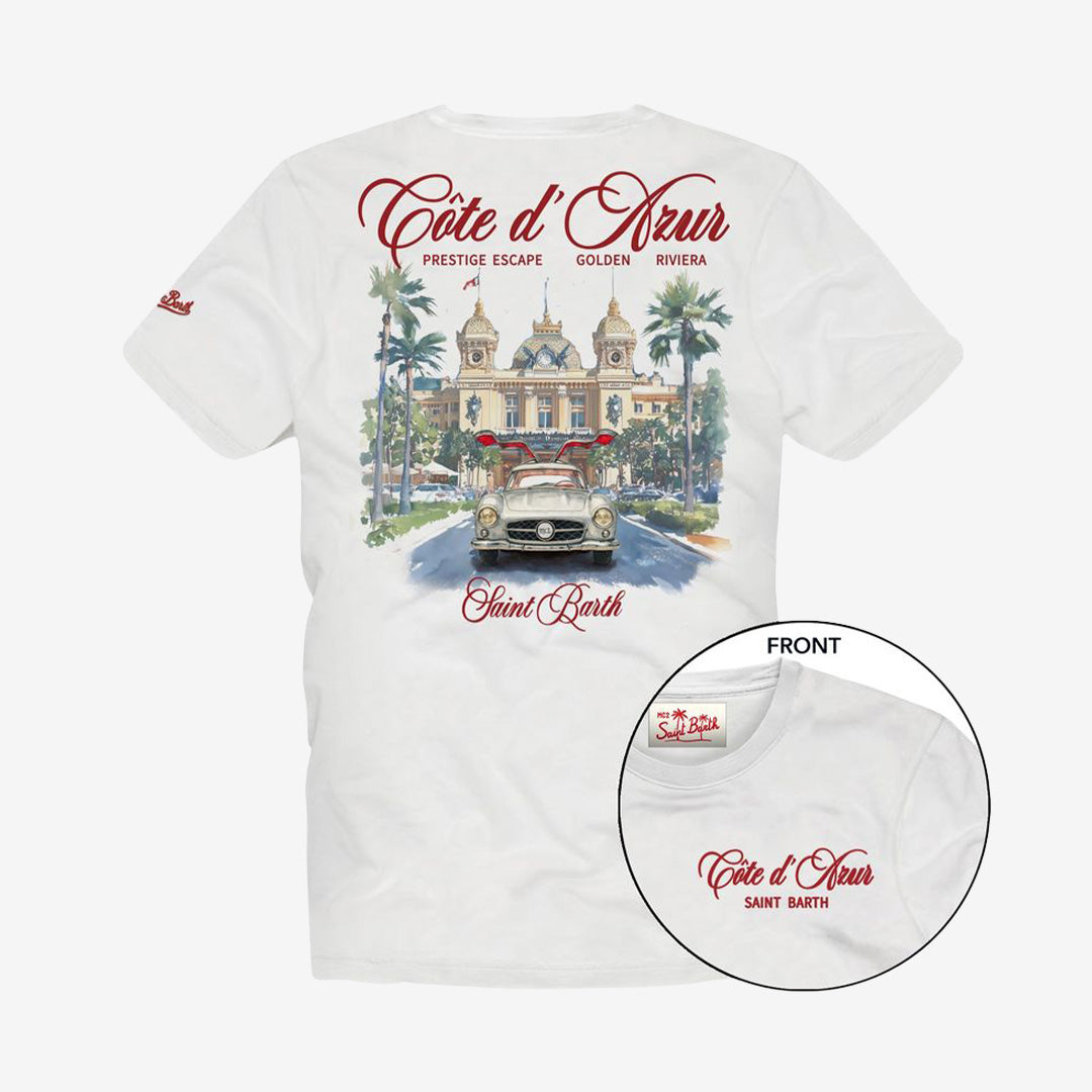 MC2 Saint Barth Portland t-shirt i bomull med Cote Azure Escape tryck fram och bak