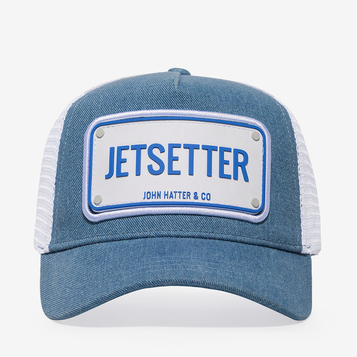 John Hatter Jetsetter blå keps med frontlapp i återvunnet gummi