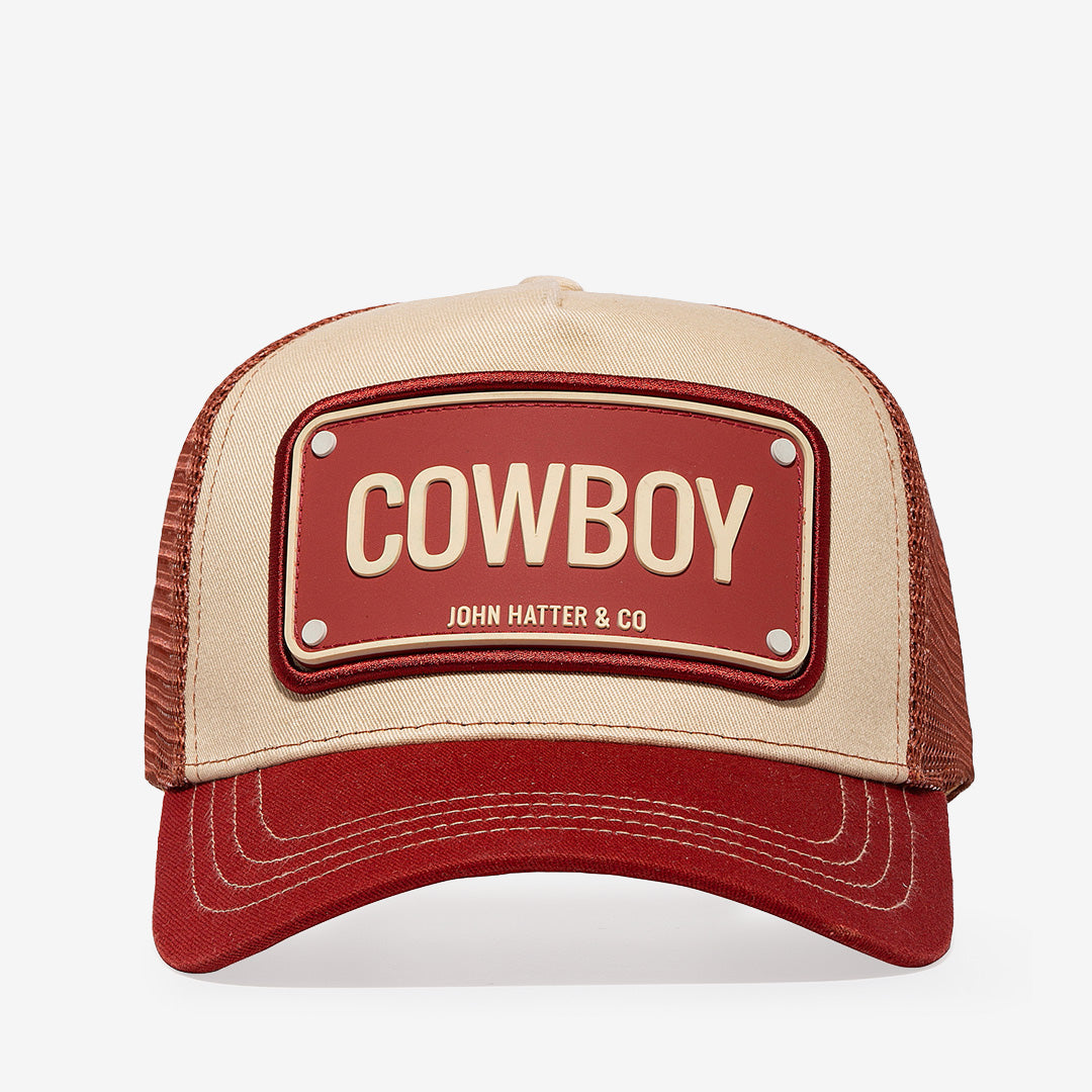 John Hatter Cowboy beige keps med frontlapp i återvunnet gummi