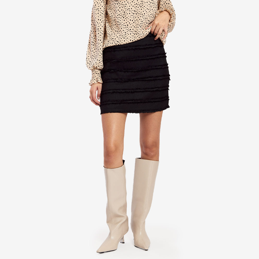 Alt bildtext
Rut & Circle Signe Skirt dam Black kort kjol med fransar RUT-26-03-21