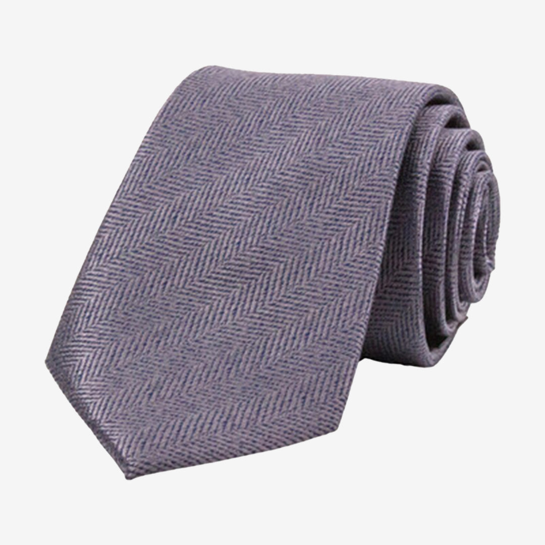 Grå sidenslips 7,5 cm bred, handsydd modell Uddjaure i 100% siden