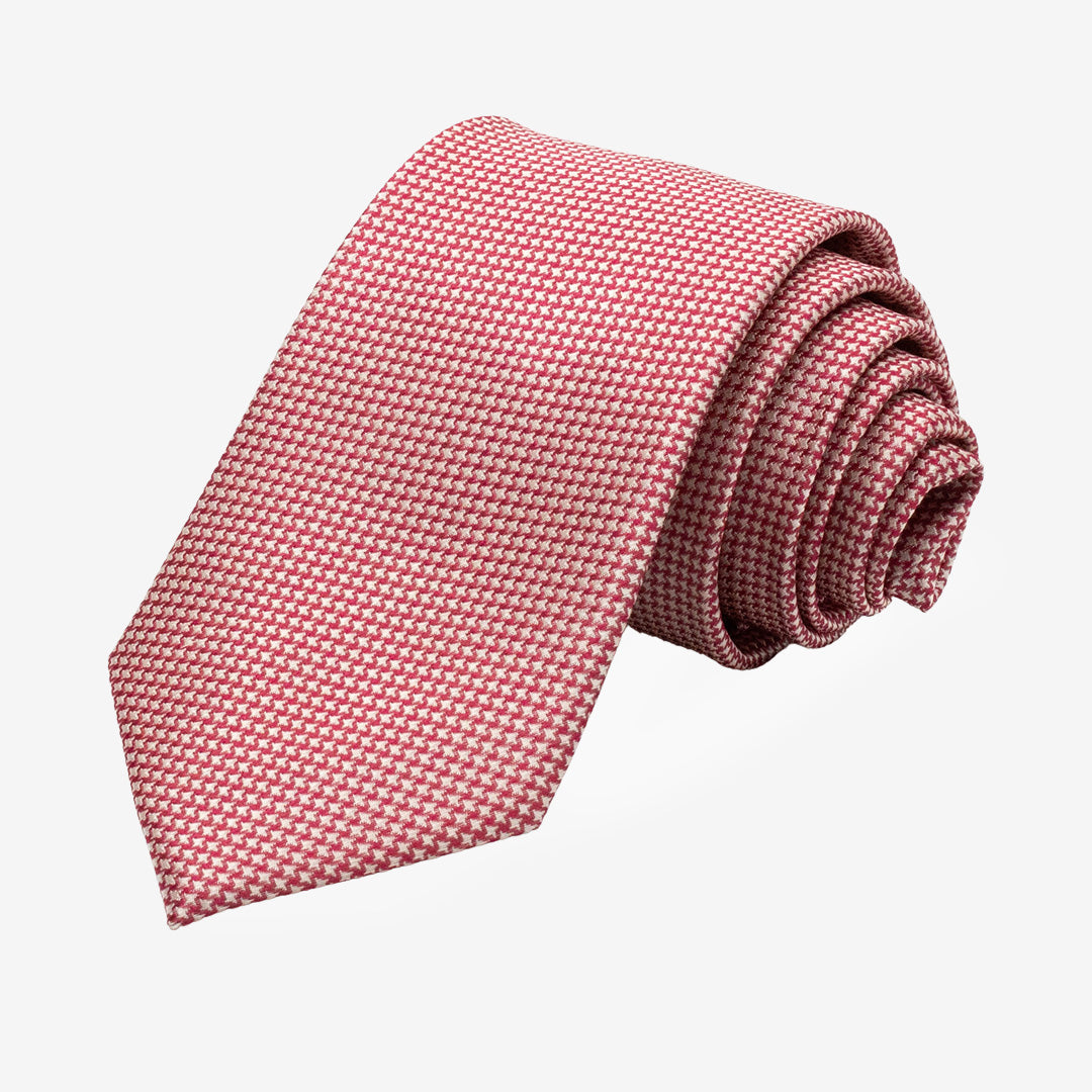 7East Derby mönstrad siden-slips Red 7,5 cm T437