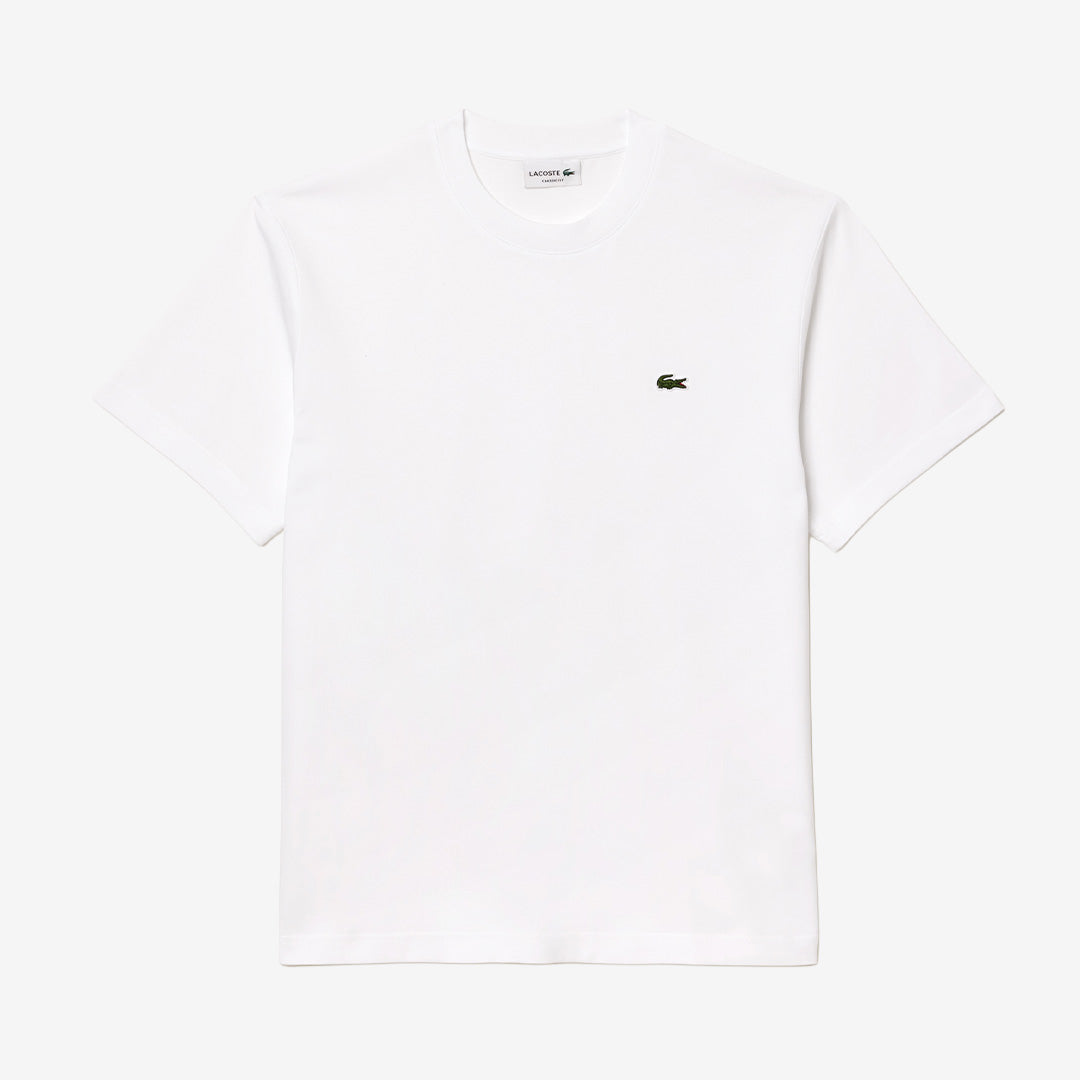 vit Lacoste TH7318-00 t-shirt med broderad krokodil på bröstet