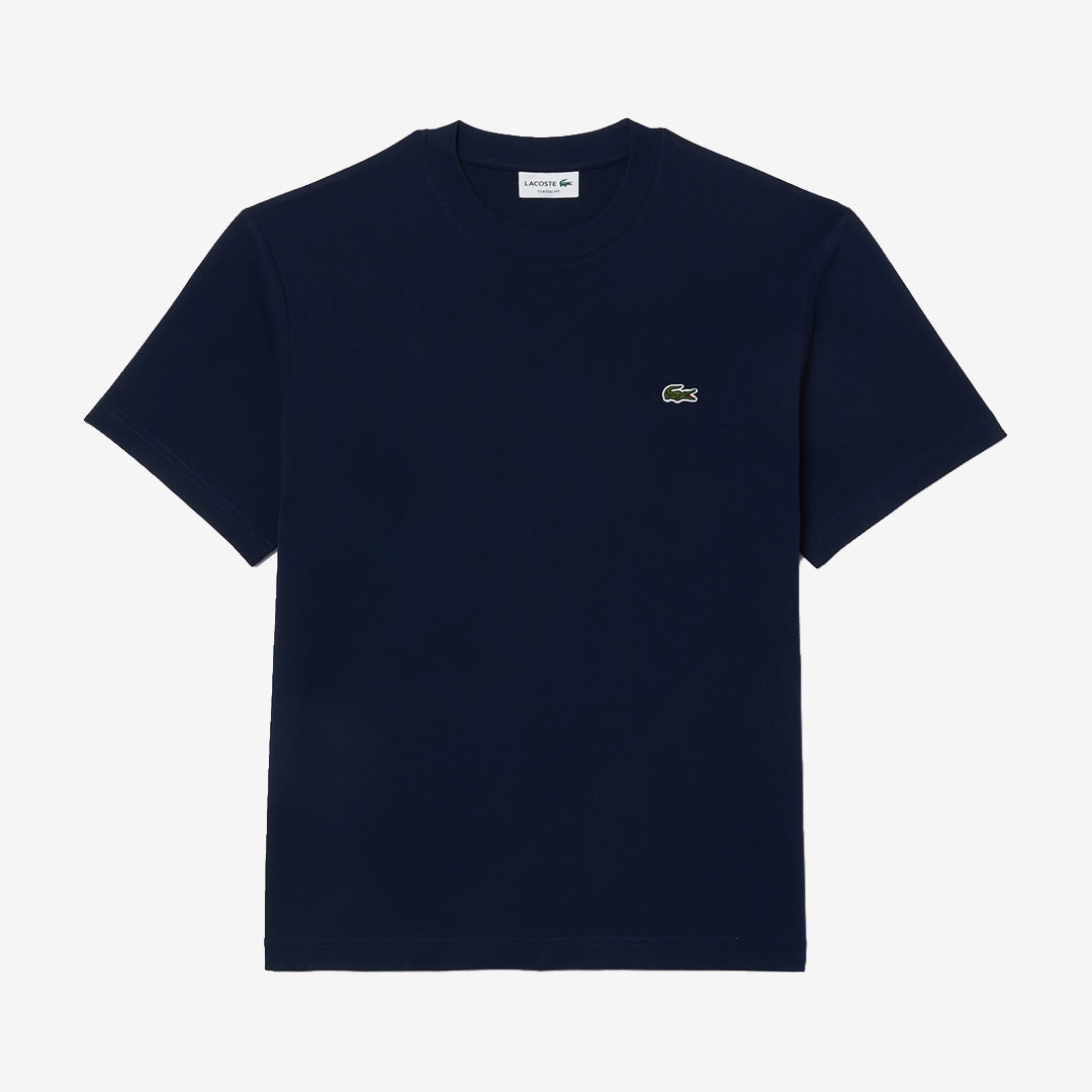 navy blue Lacoste TH7318-00 t-shirt med broderad krokodil på bröstet