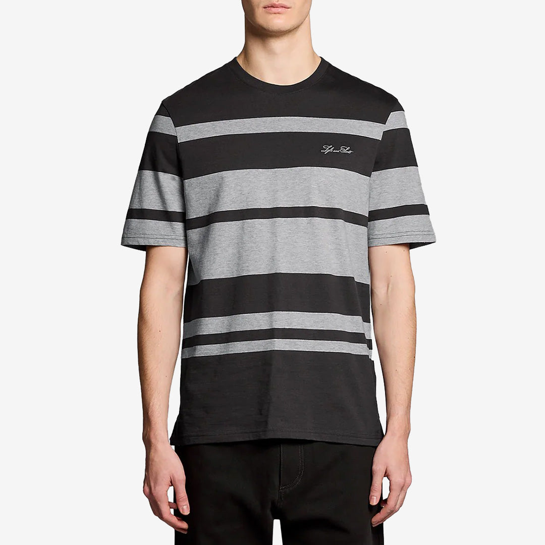 Relaxed Stripe T-Shirt Y098 Charcoal Grey/Light Grey Marl TS2447V i 100% bomull