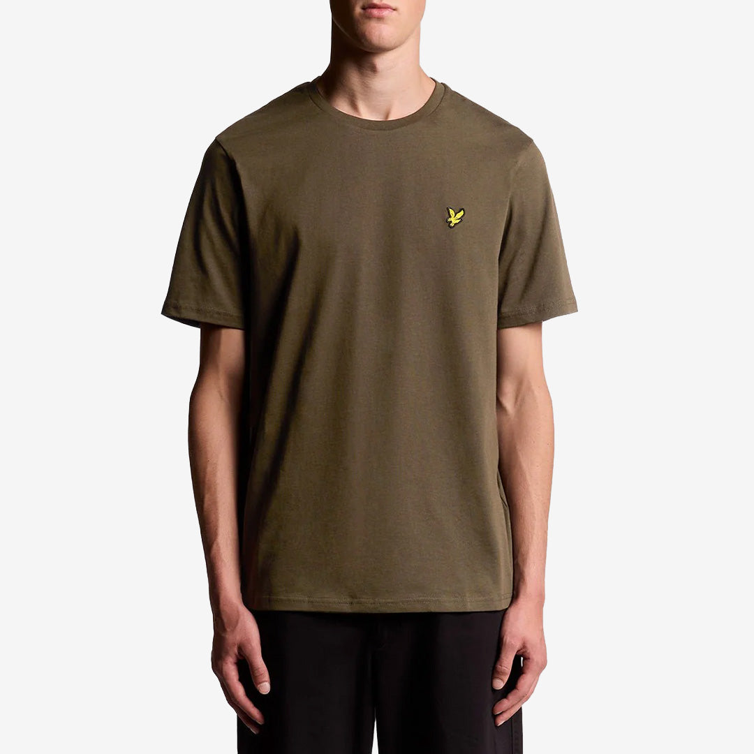 Lyle & Scott Plain T-Shirt Olive klassisk T-shirt i 100 % bomull