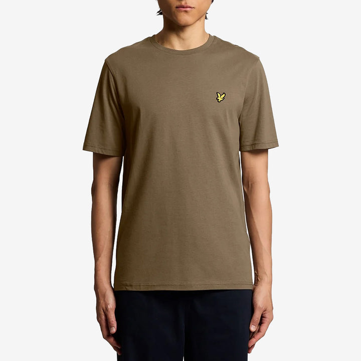 Lyle & Scott Plain T-Shirt Khaki Ash klassisk T-shirt i 100 % bomull