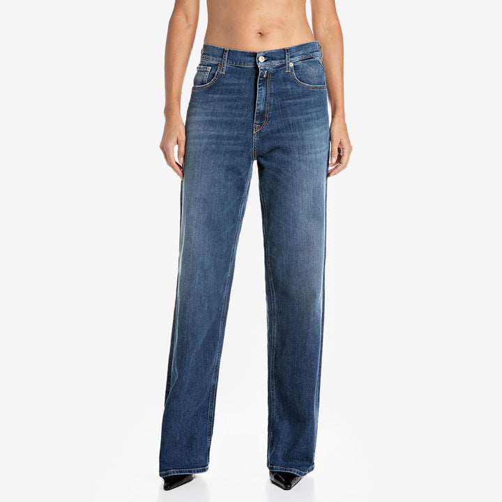 Replay Cary Jeans dam Medium Blue wide leg W0517 .000.685 217