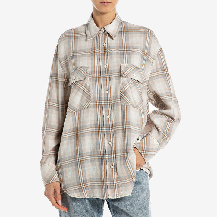 RELAXED, Y/D CHECKED COTTON TWILL