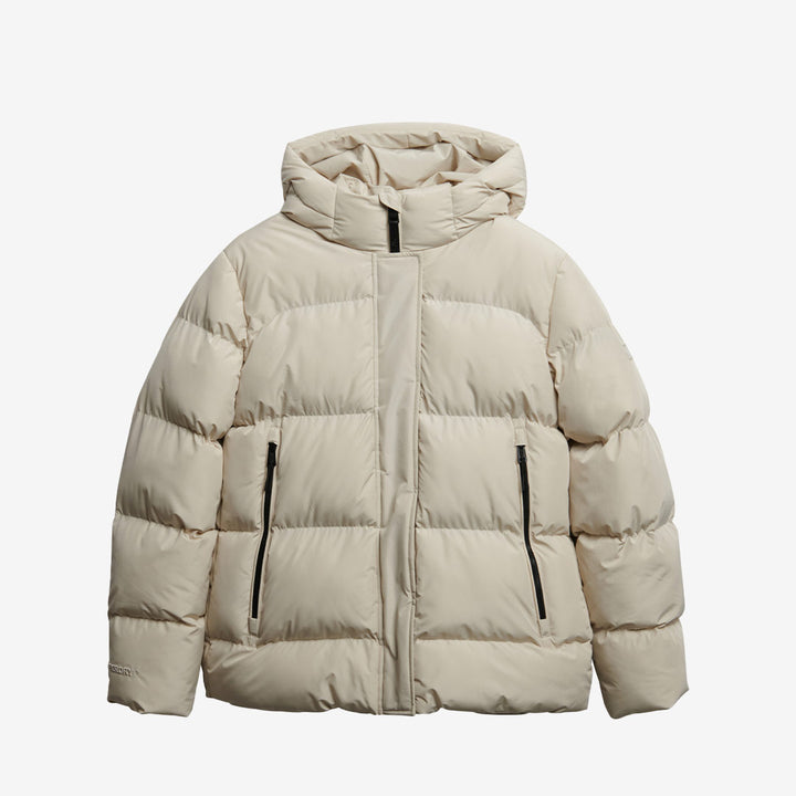 HOODED 5 BAFFLE SPORTS PUFFER