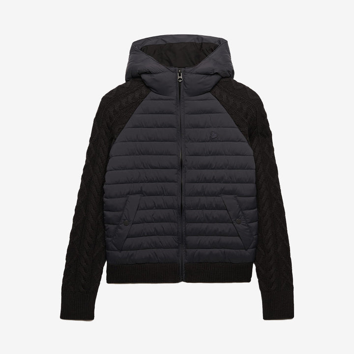 HOODED CABLE KNIT HYBRID