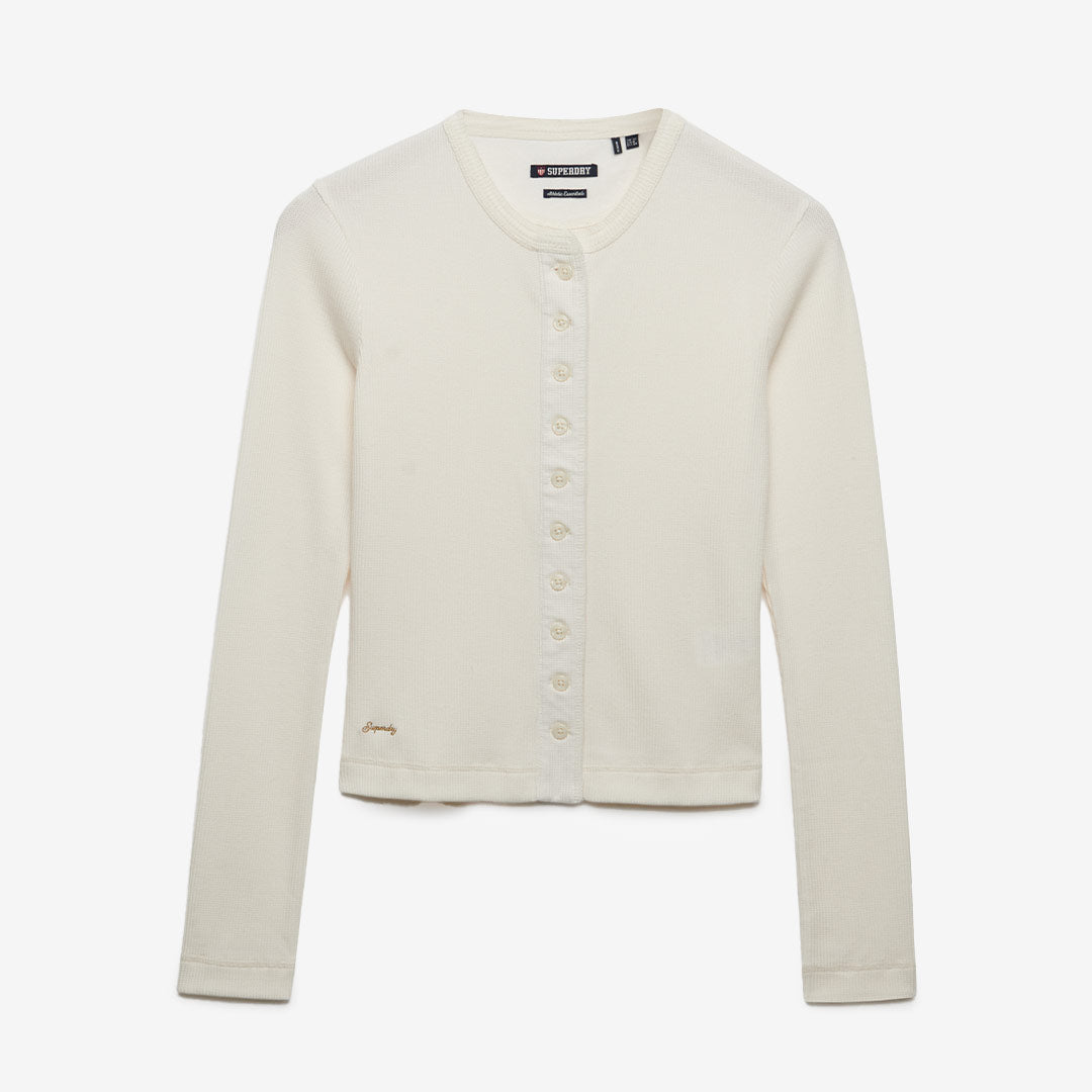 Superdry Waffle Button Through Top dam Desert Bone Off White W6012334A 8ML