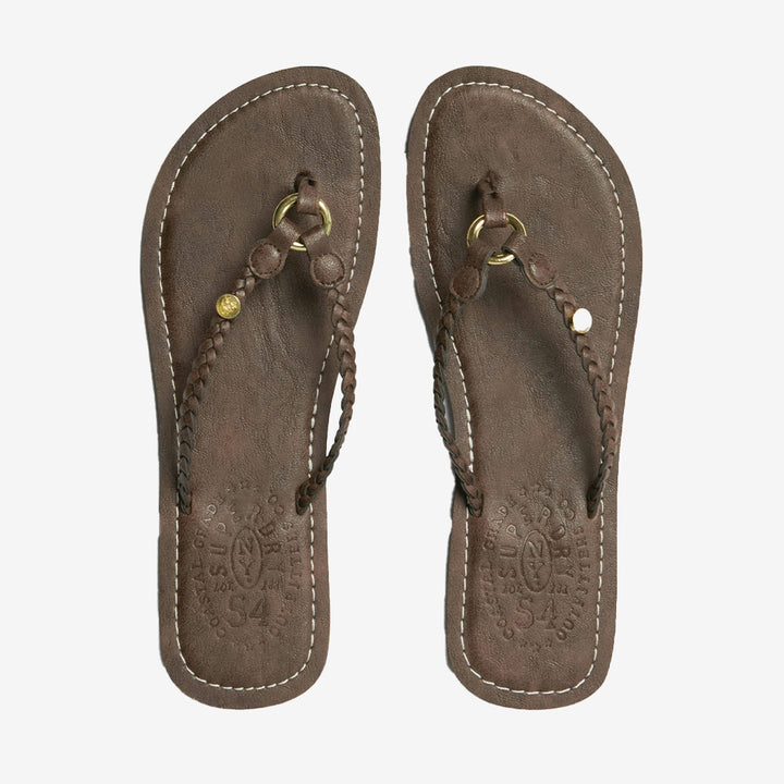 FAUX LEATHER BRAIDED FLIP FLOP