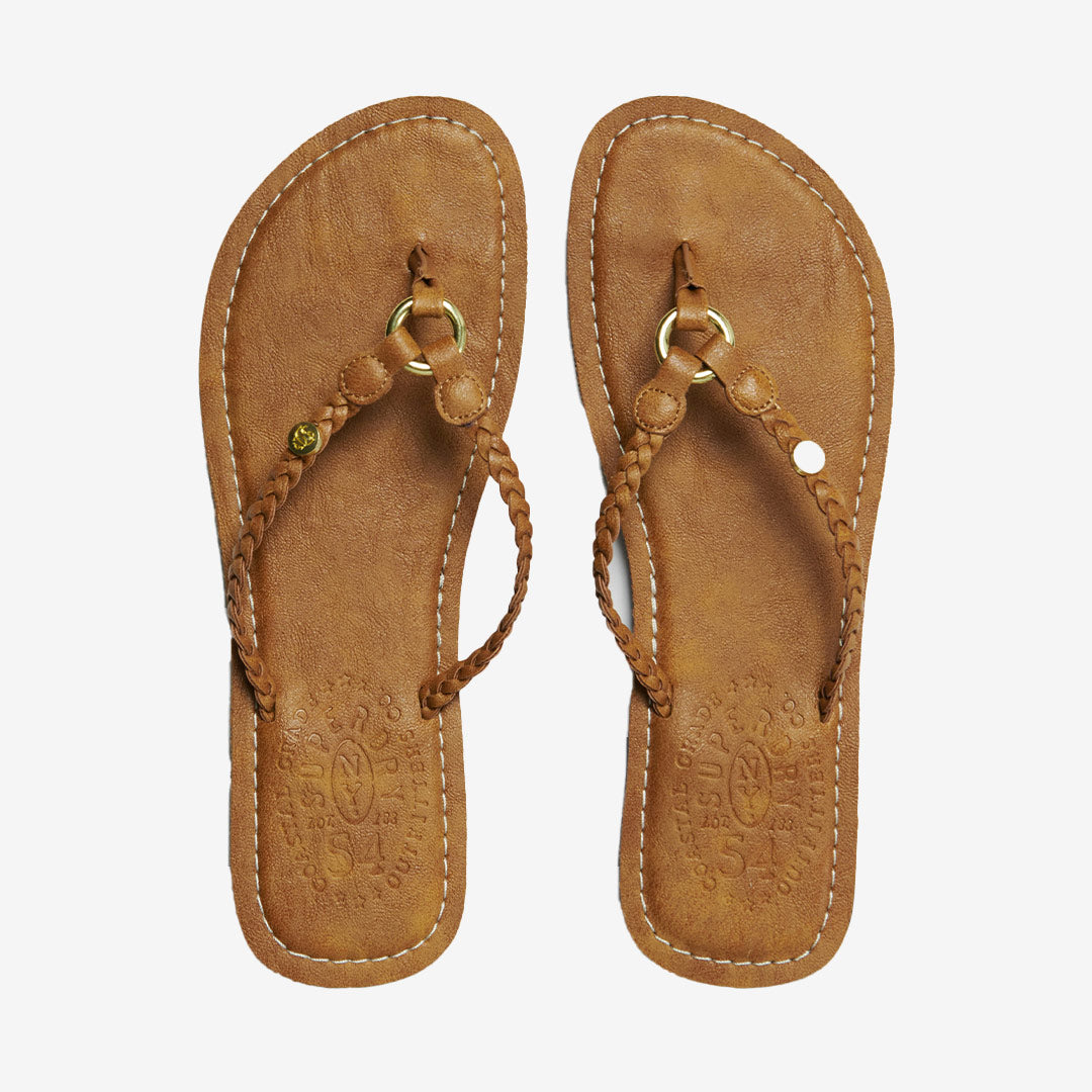 FAUX LEATHER BRAIDED FLIP FLOP