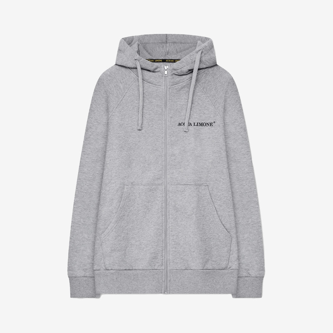 Acqua Limone Washed Zip Hoodie Greyunisex bomull vintage look