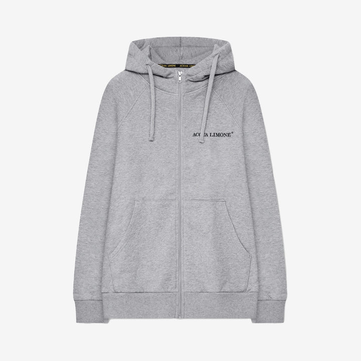 Acqua Limone Washed Zip Hoodie Greyunisex bomull vintage look