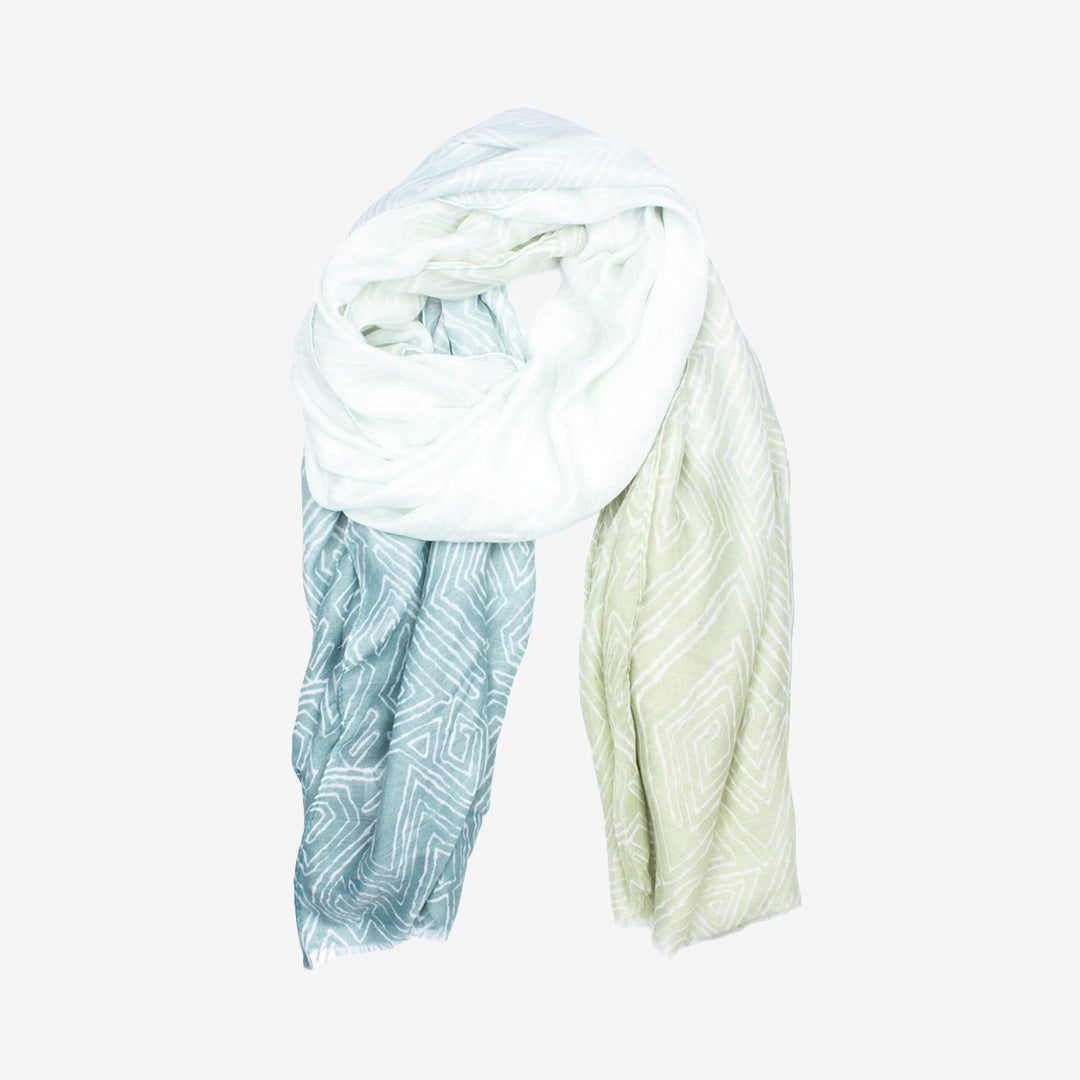 Grön mönstrad sjal från 7East i 100% polyester modell Y2696 180x85 cm