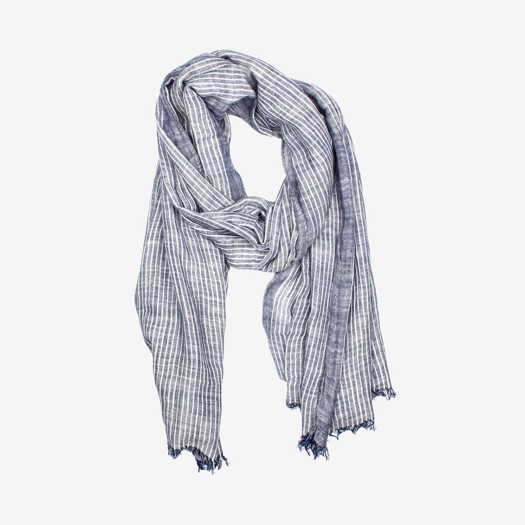 Blå sjal i bomull från 7East modell Y2711 190x80 cm