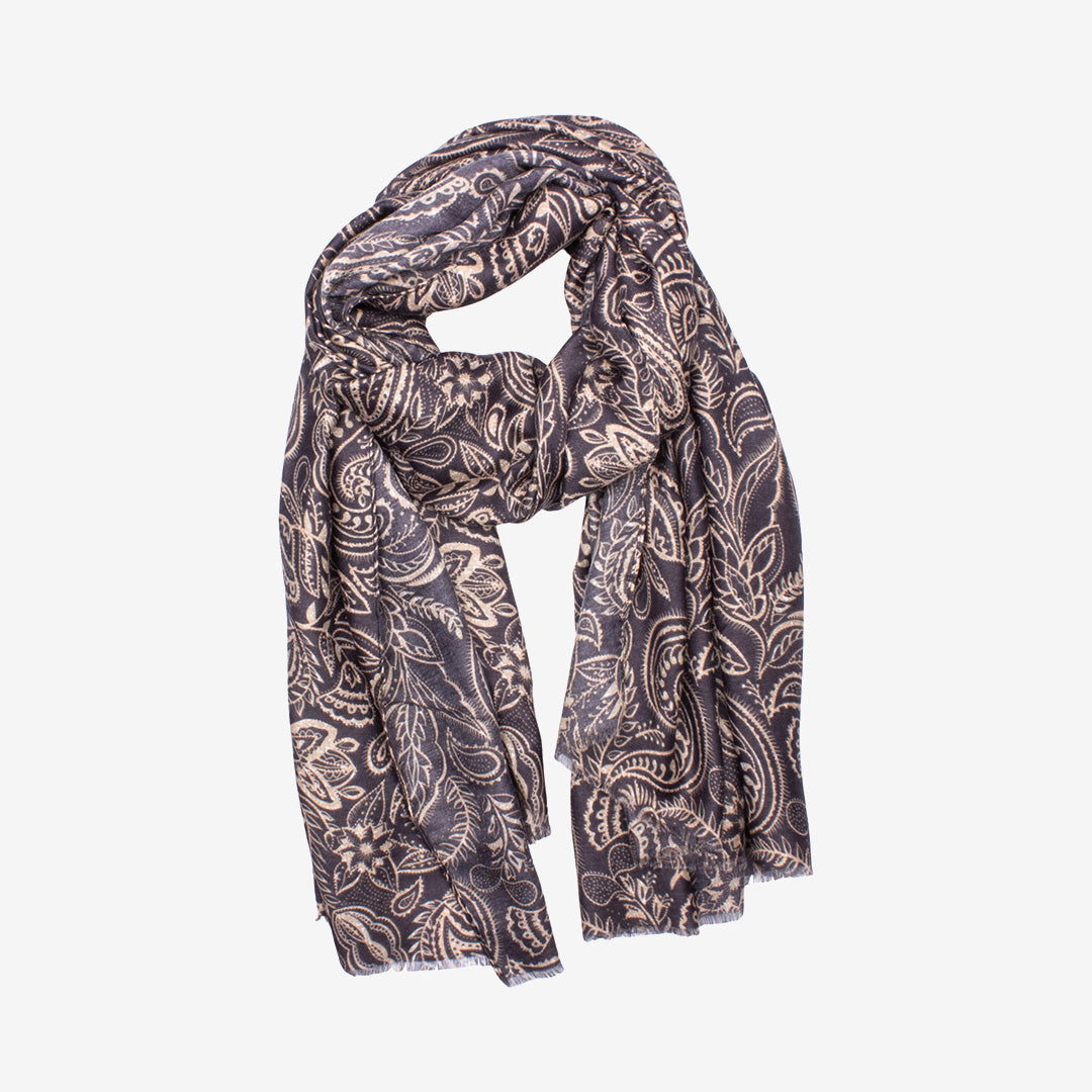 Blå mönstrad sjal från 7East i 100% polyester modell Y2734 storlek 180x90 cm