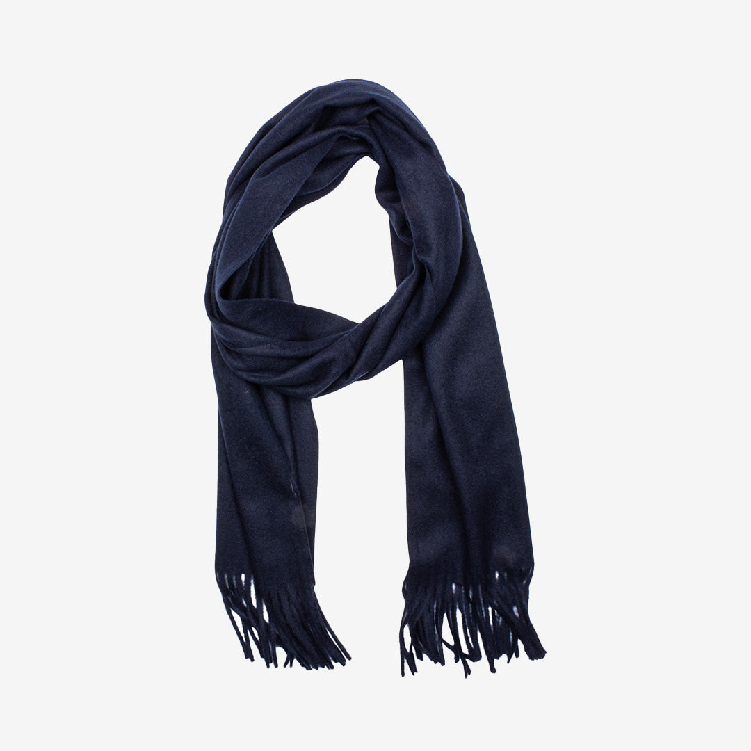 Ovar Scarf enfärgad marinblå halsduk i ull-, viskos- och polyesterblandning