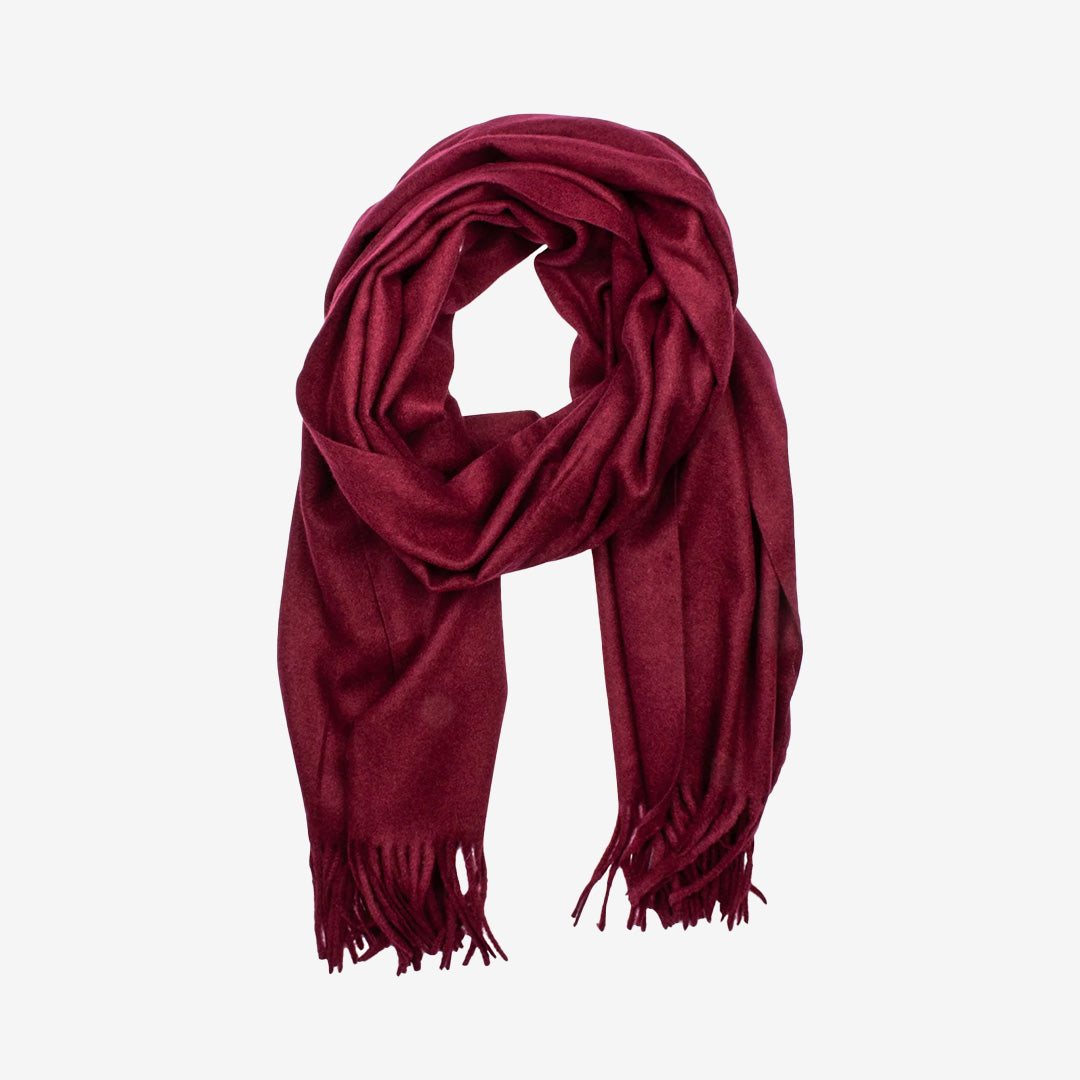 Porto Scarf halsduk i rött, enfärgad med blandning av ull, viskos och polyester
