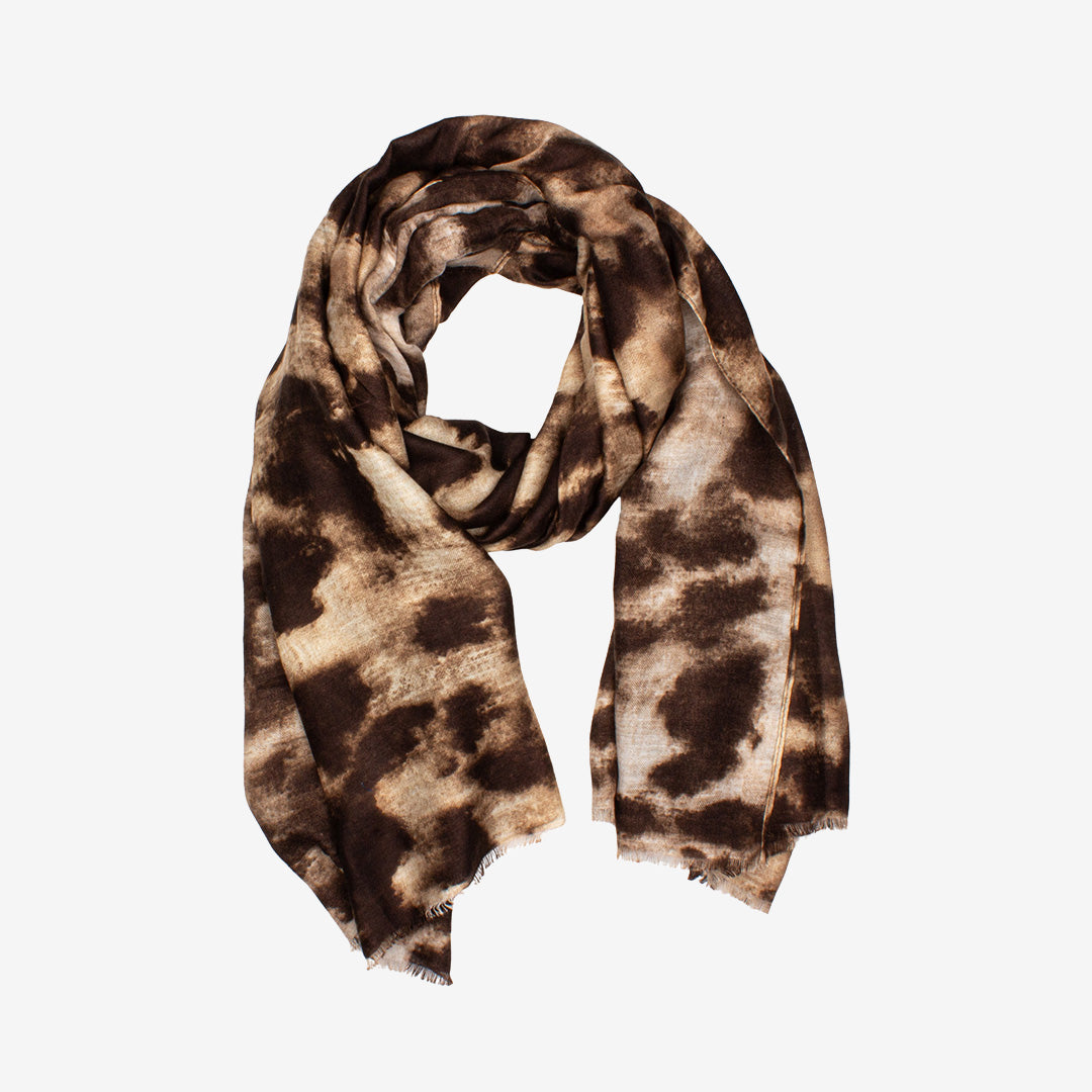 Seven East Köpenhamn Scarf mönstrad sjal i Brown, 180 x 80 cm, tillverkad i 100% polyester.