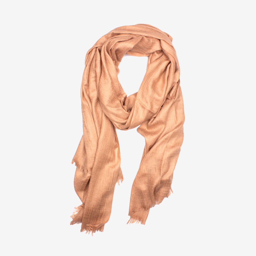 Camel vävd sjal från 7East i 100% modal modell Y4104 storlek 200x90 cm