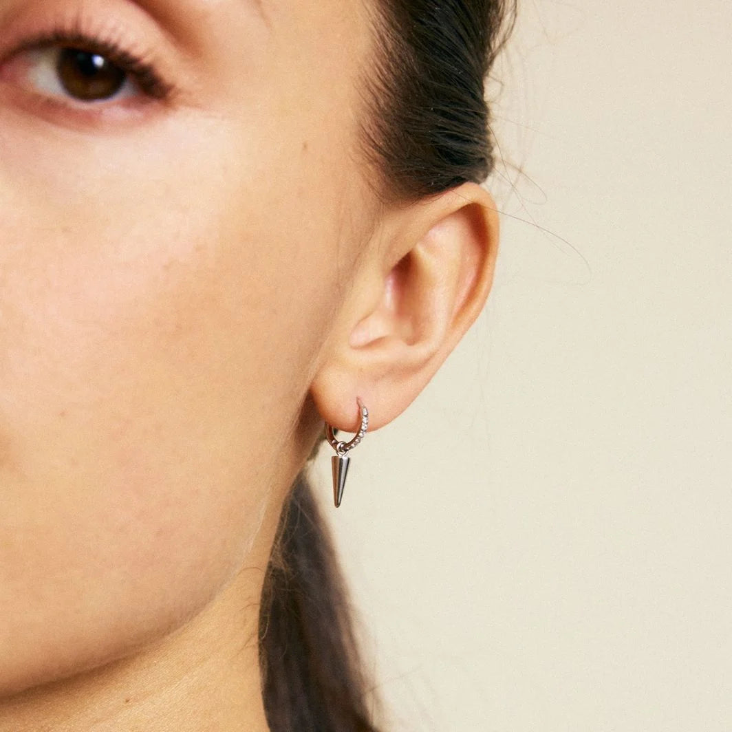 Peak Hoops Mini Sparkle Steel